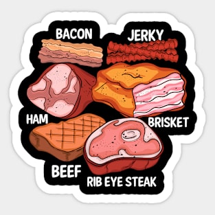 Meat Lover Men Barbecue Brisket Steak Grill BBQ Sticker